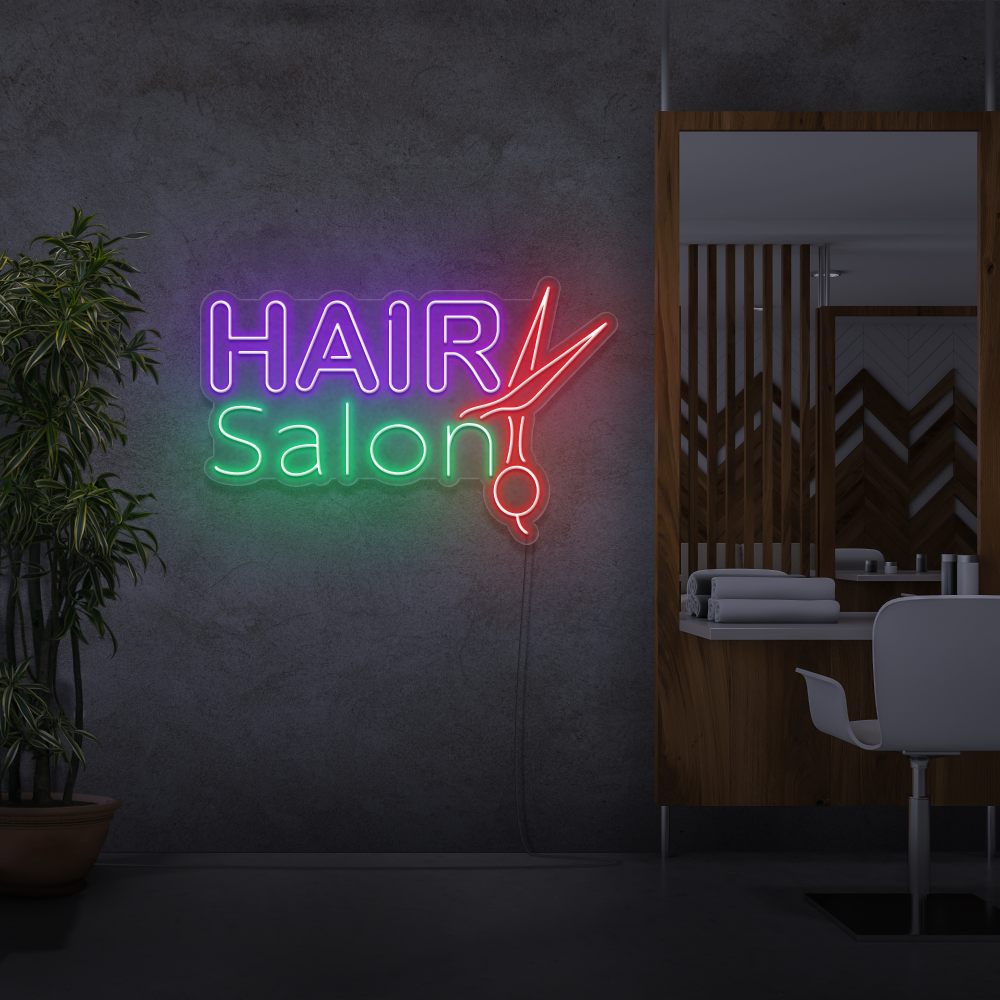 Neonskilt Frisørsalon