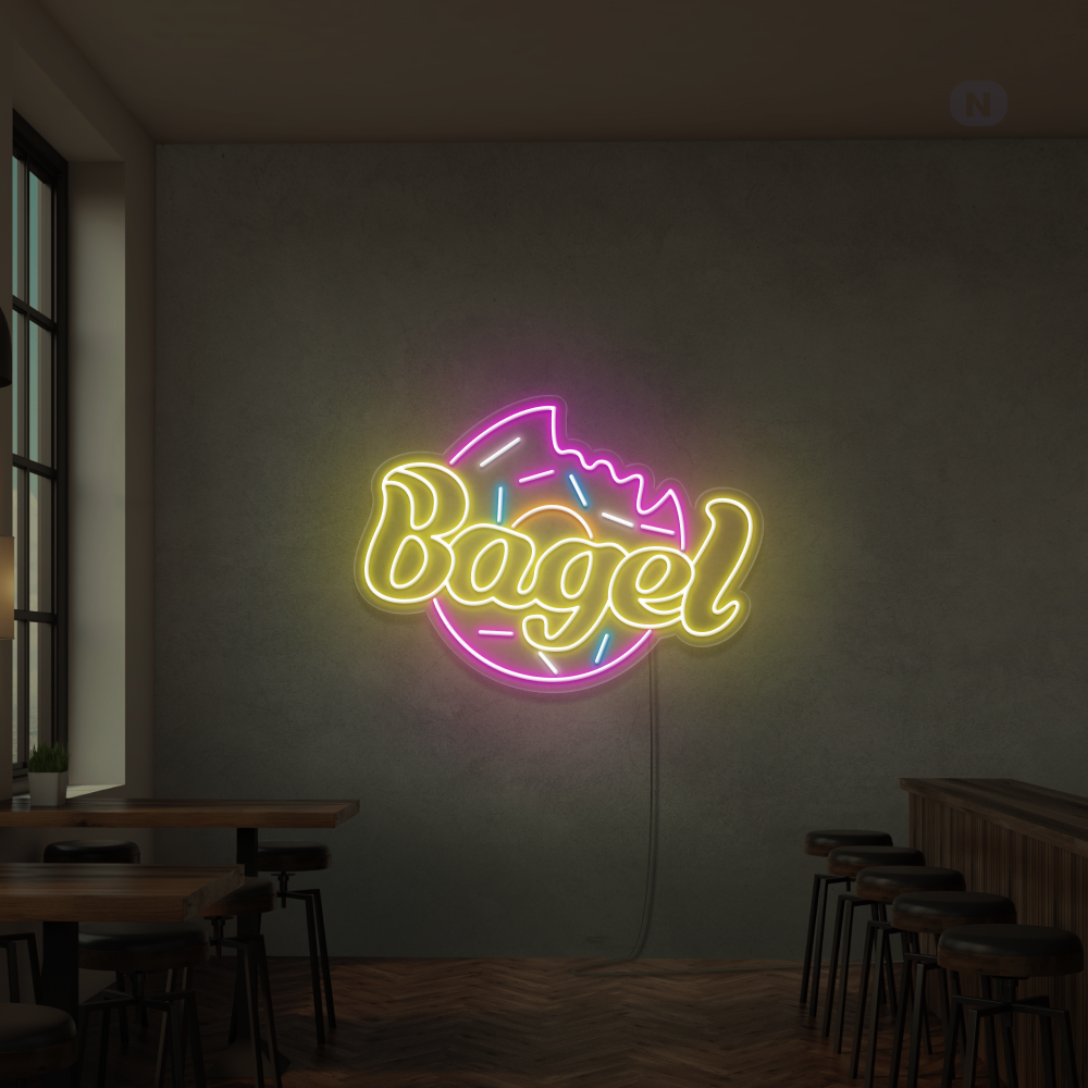 Neonskilt Bagel