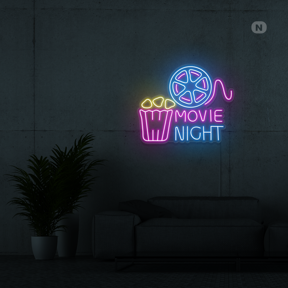 Neonskilt Movie Night