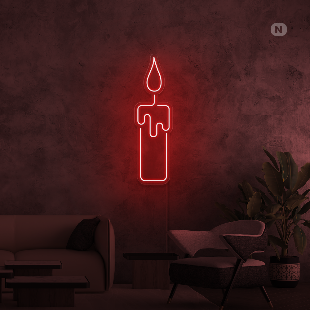 Neonskilt Stearinlys