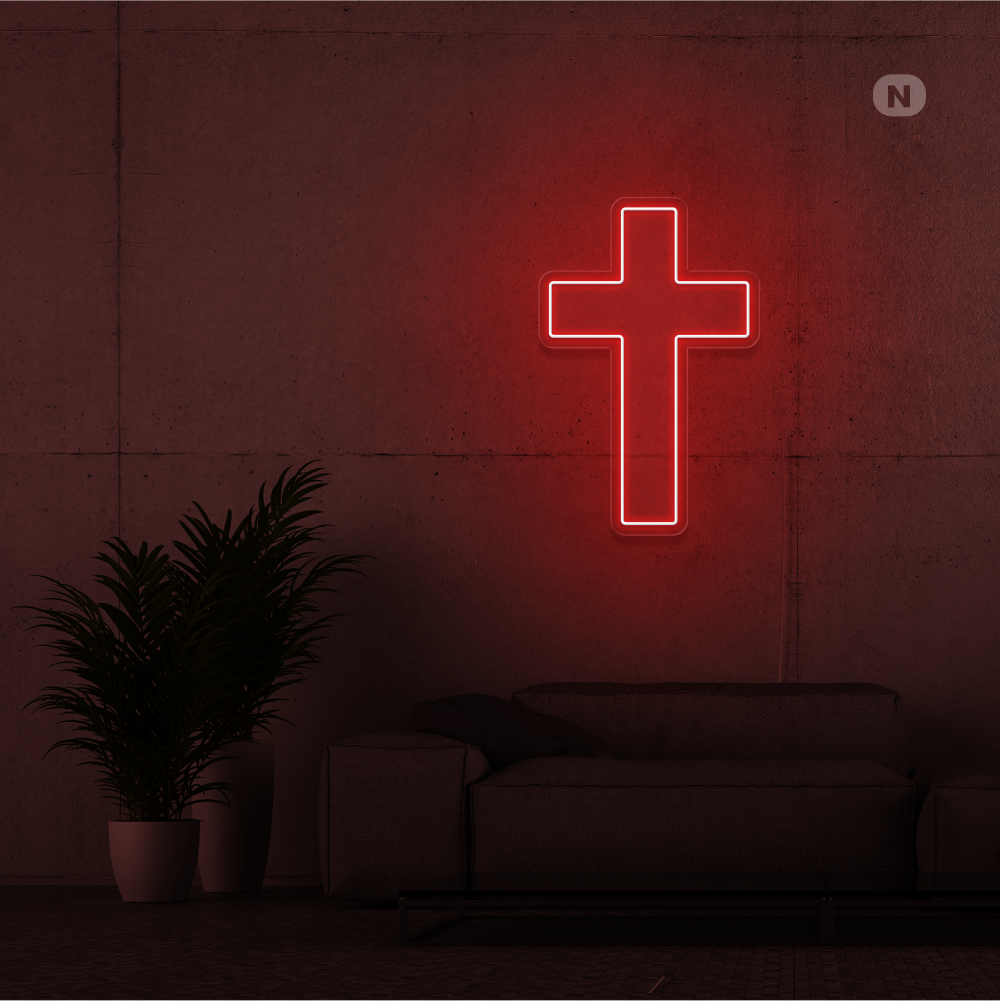 Neonskilt Kryds
