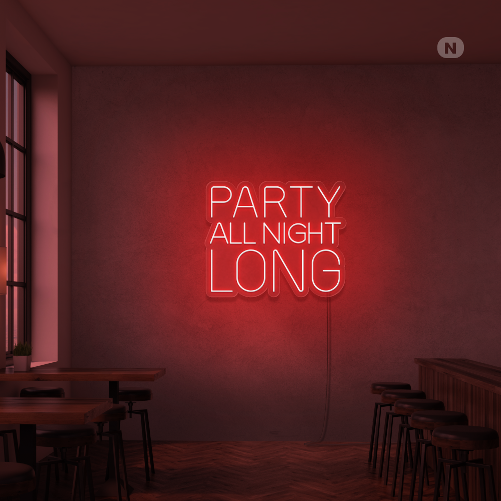 Neonskilt Party All Night Long