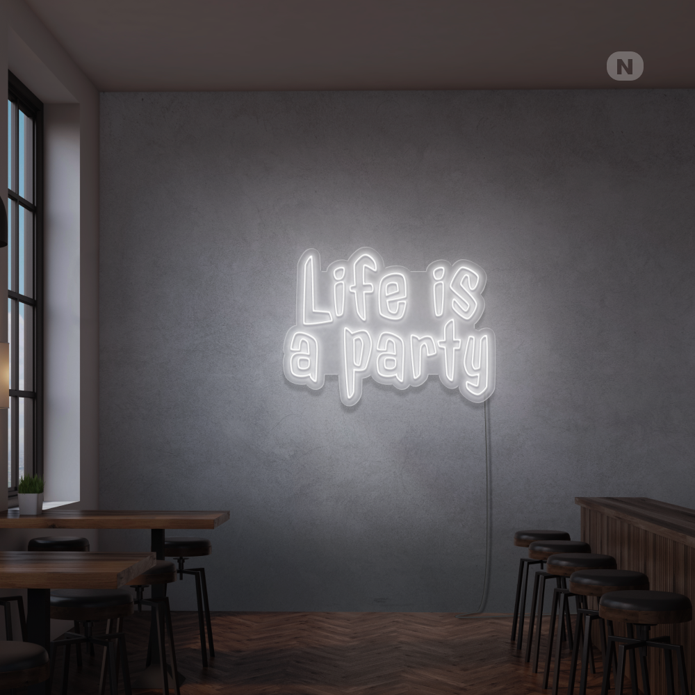 Neonskilt Livet er en fest