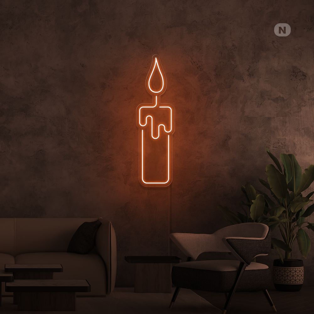 Neonskilt Stearinlys