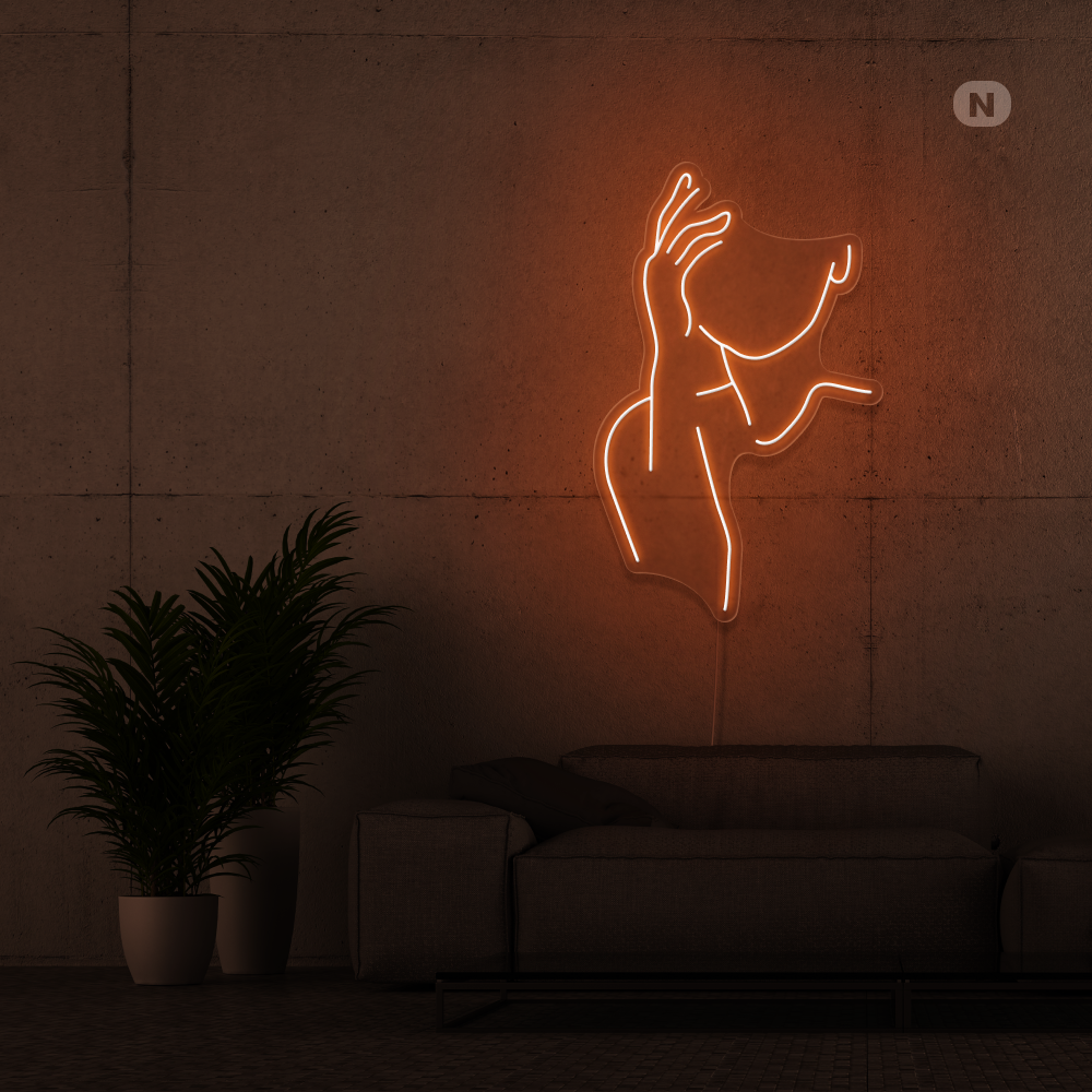 Neonskilt Forførende ansigt