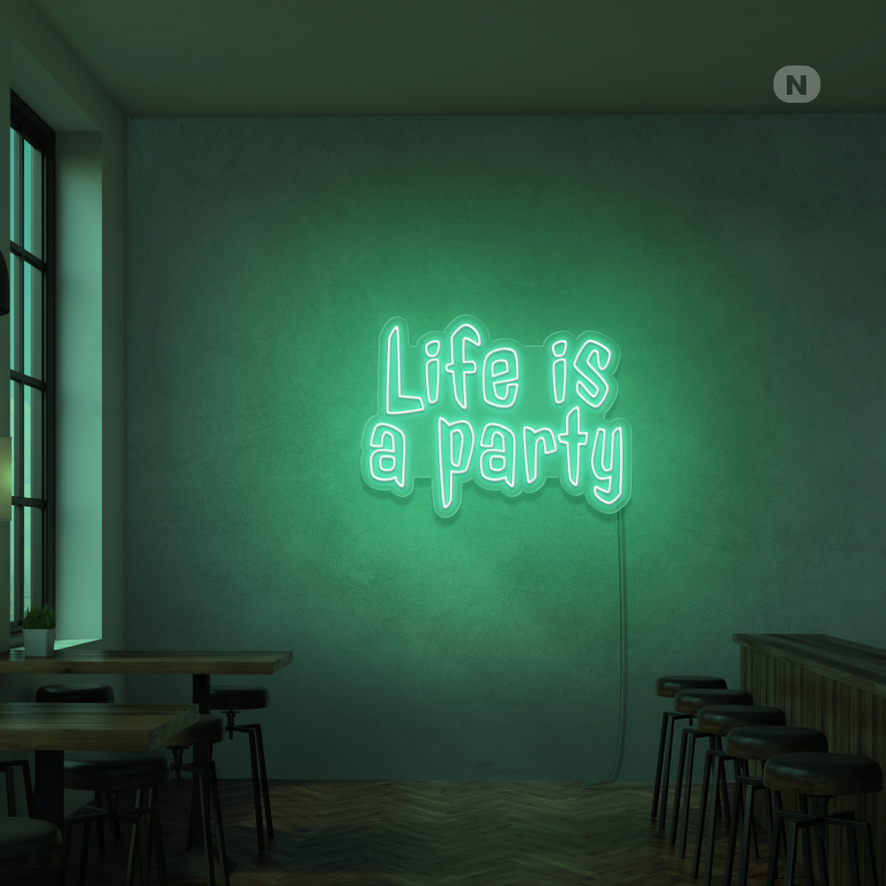 Neonskilt Livet er en fest