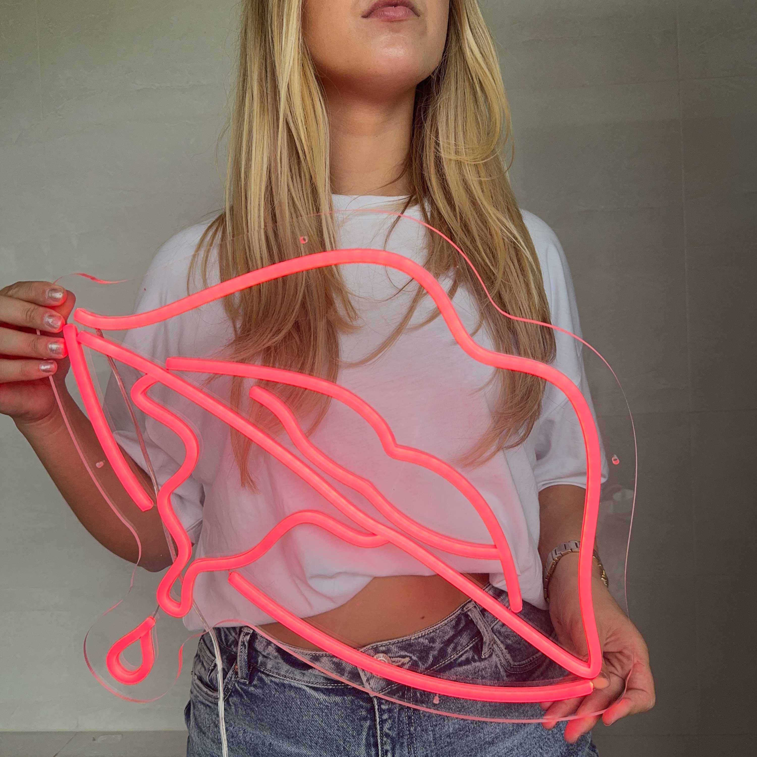 Neonskilt Kaustisk læbe