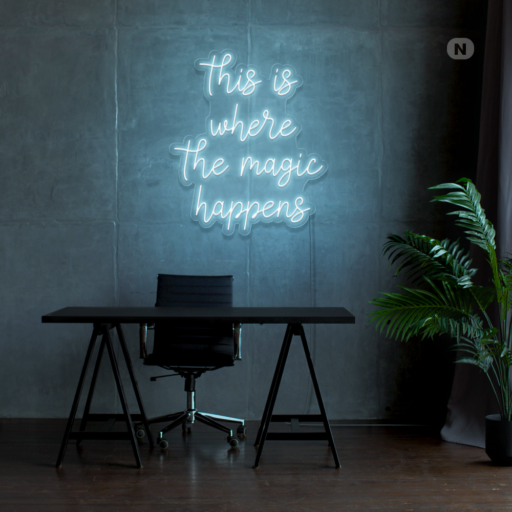 Neonskilt Det er her magien sker