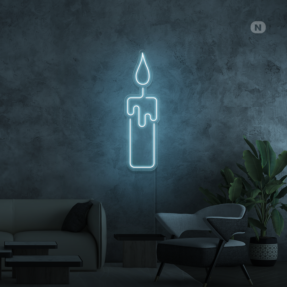 Neonskilt Stearinlys