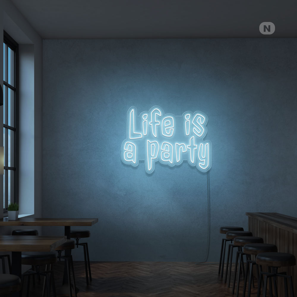 Neonskilt Livet er en fest