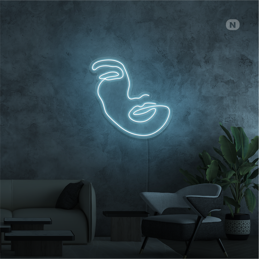 Neonskilt Kvindens ansigt