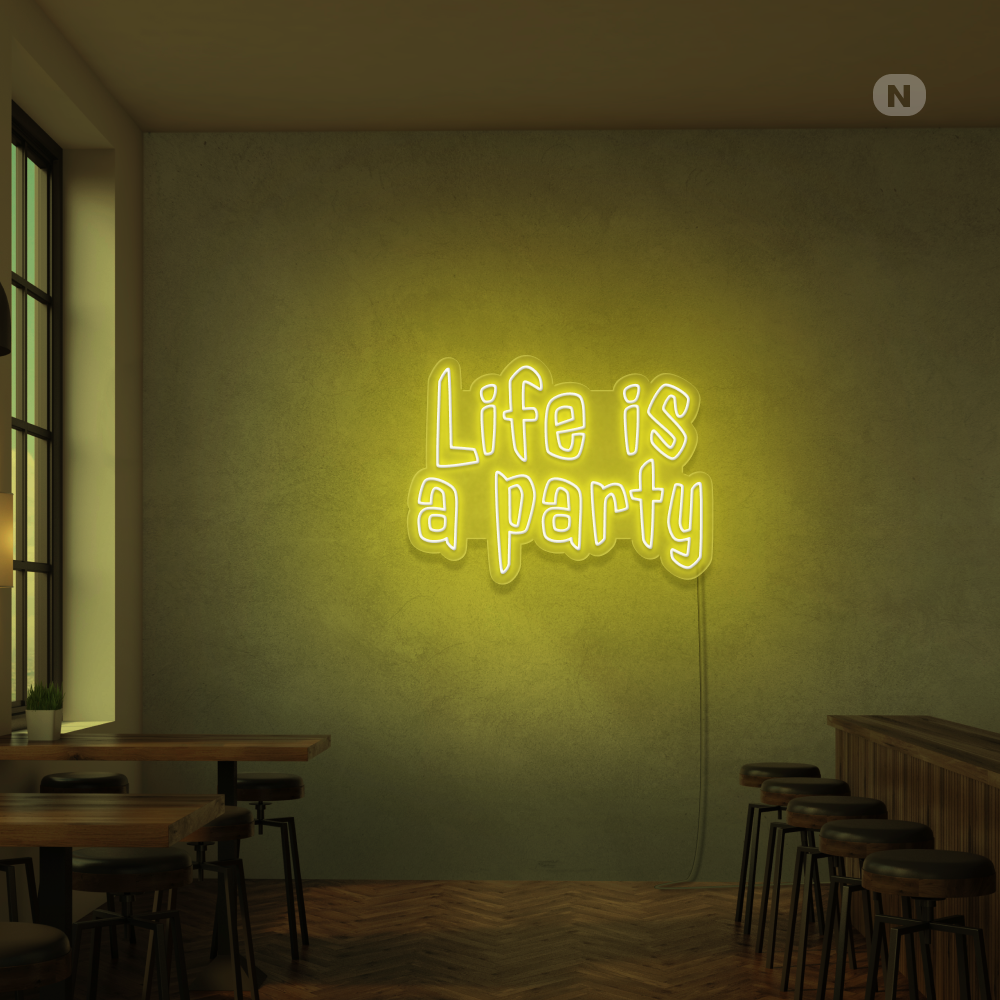 Neonskilt Livet er en fest