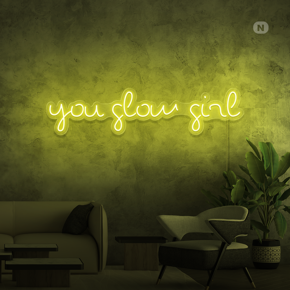 Neonskilt Du glødende pige