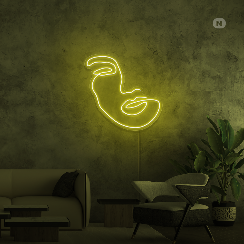 Neonskilt Kvindens ansigt