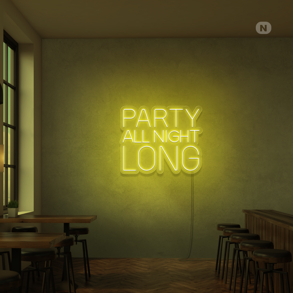 Neonskilt Party All Night Long
