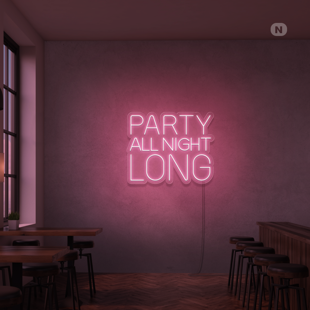 Neonskilt Party All Night Long