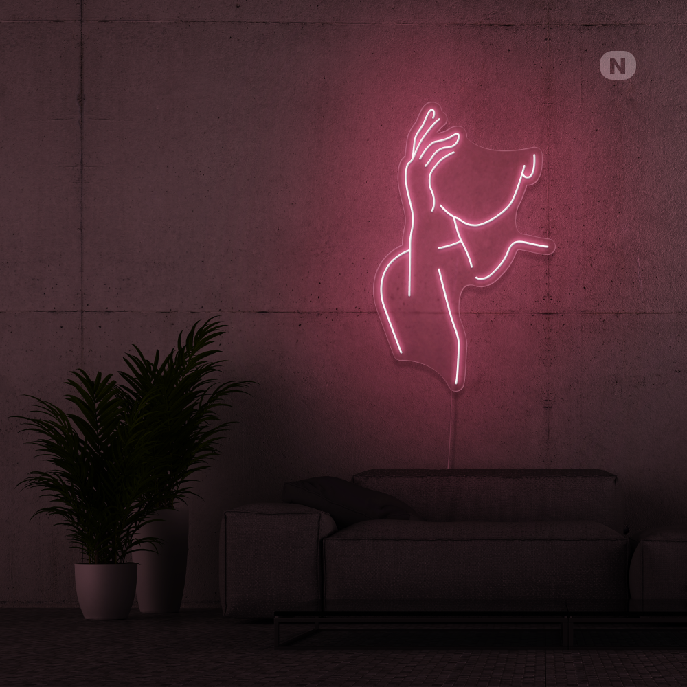 Neonskilt Forførende ansigt