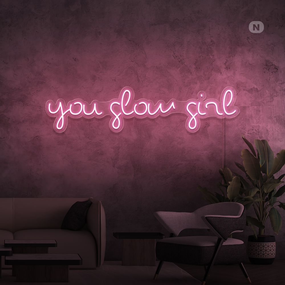 Neonskilt Du glødende pige
