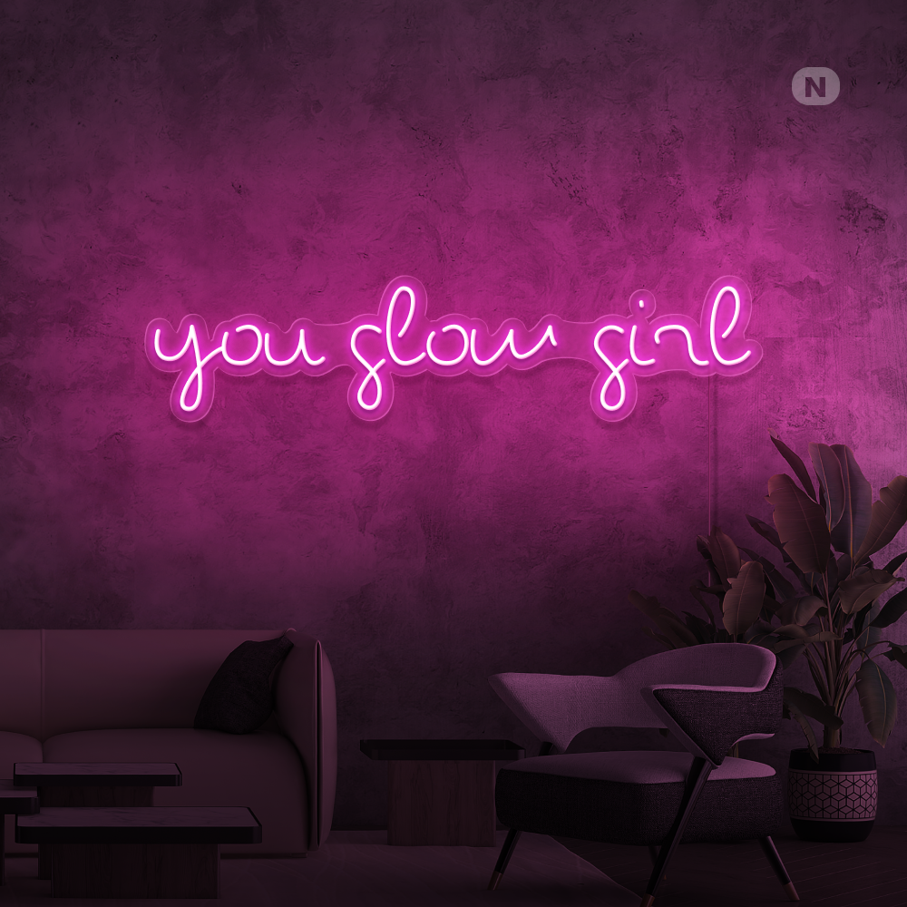 Neonskilt Du glødende pige