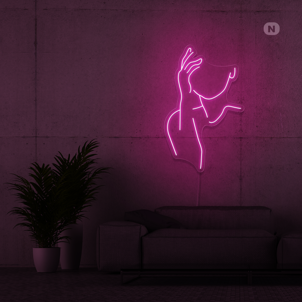 Neonskilt Forførende ansigt