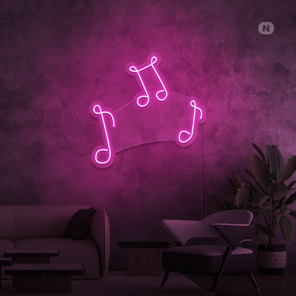 Neonskilt Musiknoter