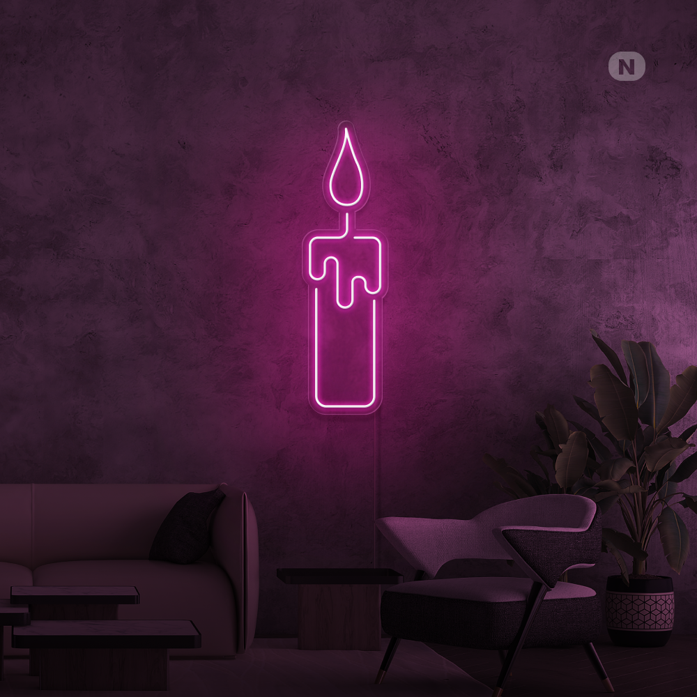 Neonskilt Stearinlys