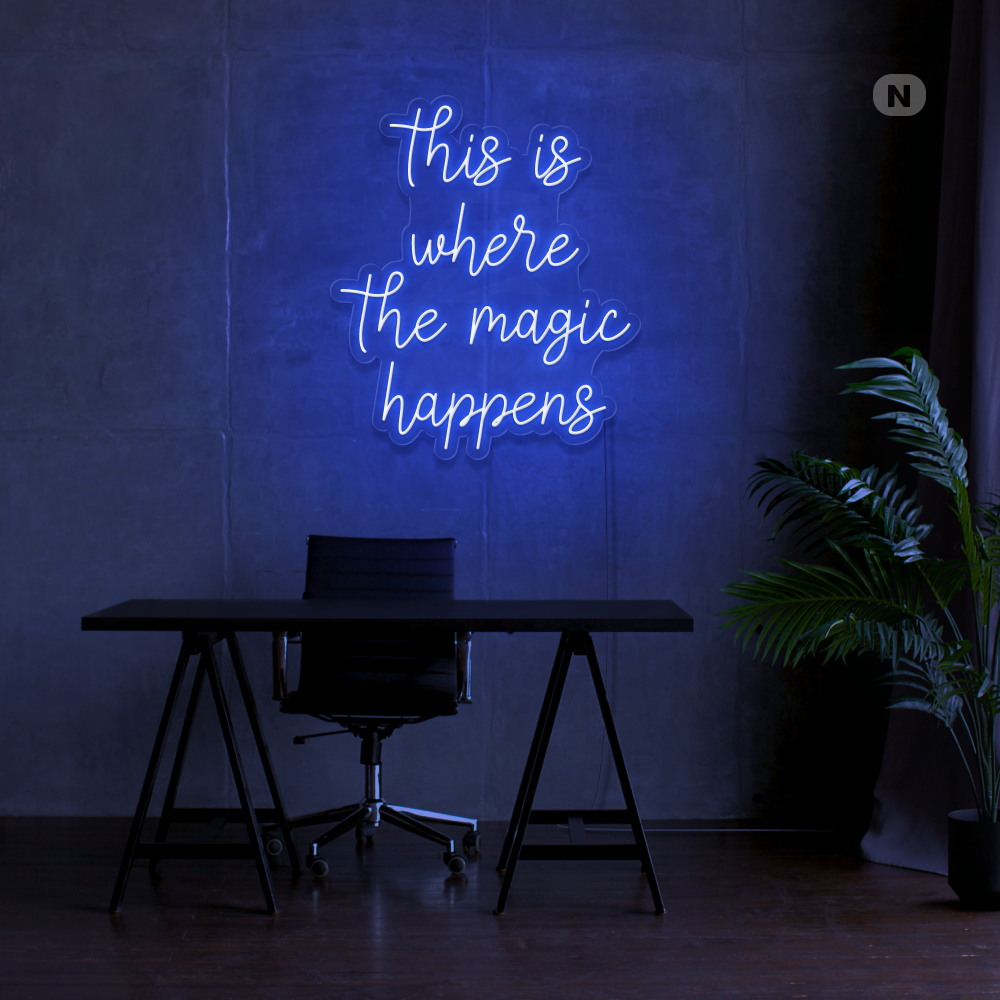 Neonskilt Det er her magien sker