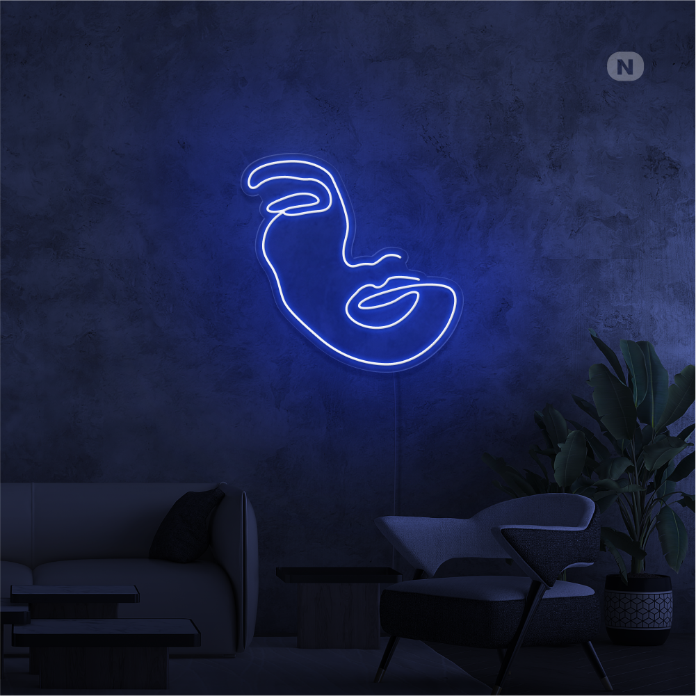 Neonskilt Kvindens ansigt