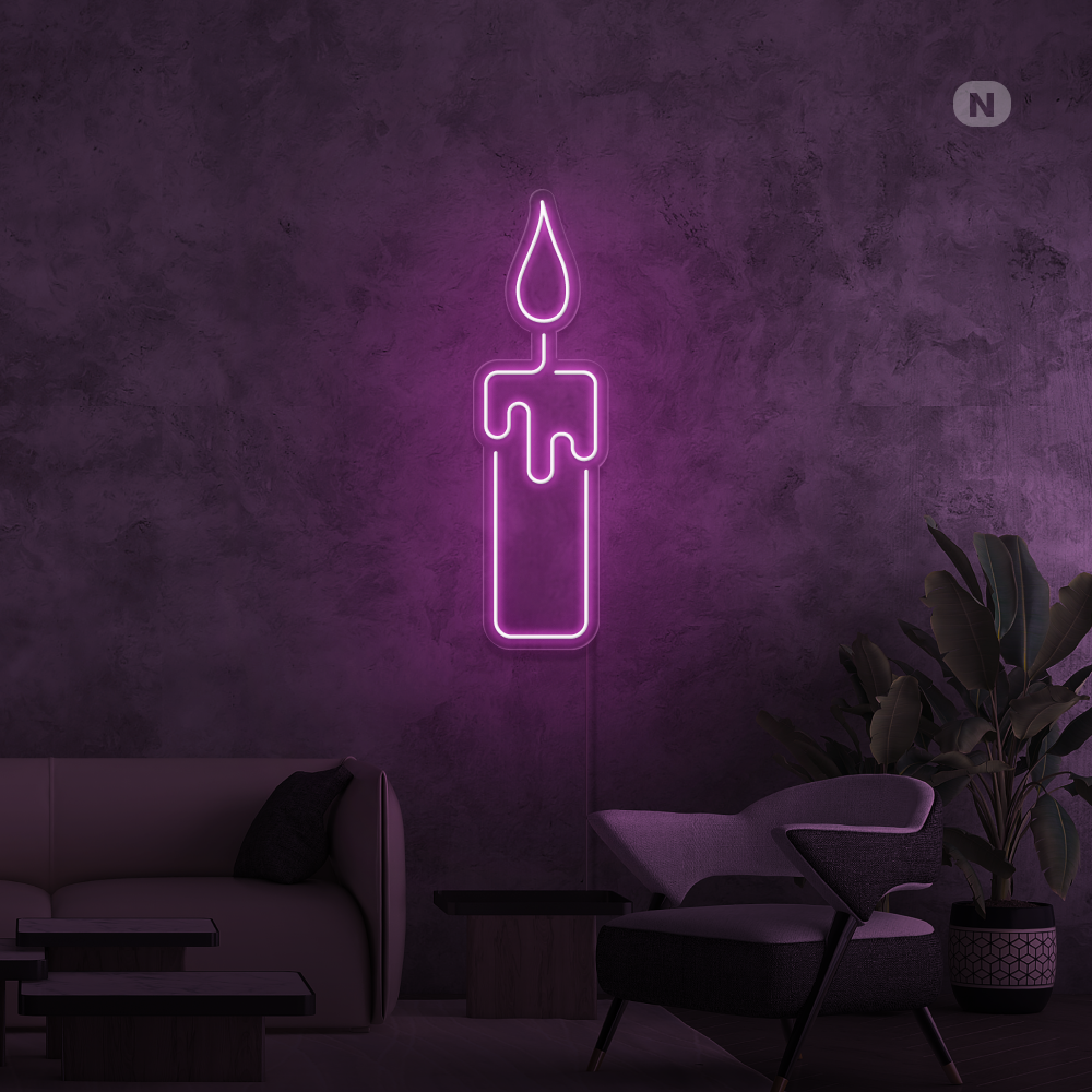 Neonskilt Stearinlys