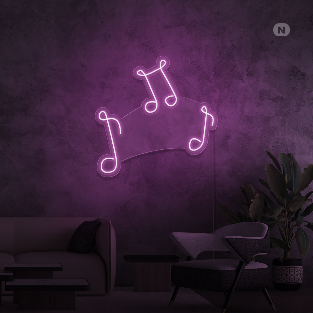 Neonskilt Musiknoter
