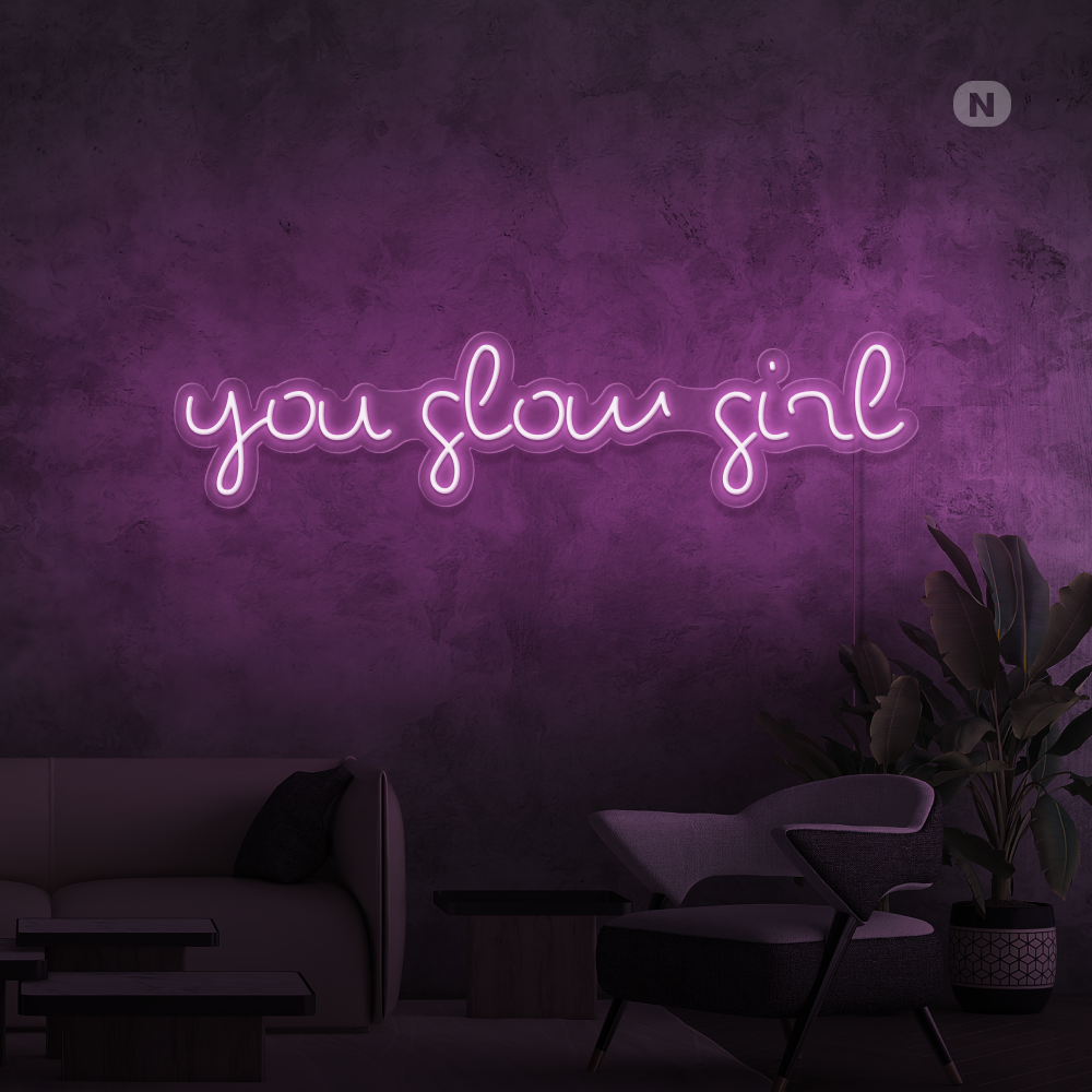 Neonskilt Du glødende pige