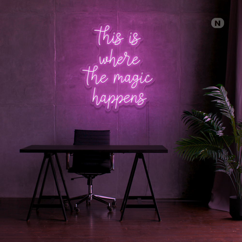Neonskilt Det er her magien sker