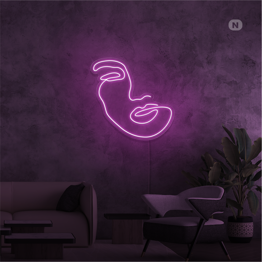 Neonskilt Kvindens ansigt