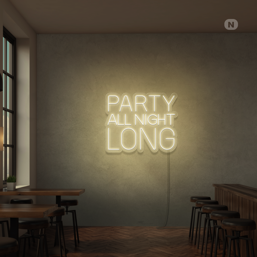 Neonskilt Party All Night Long