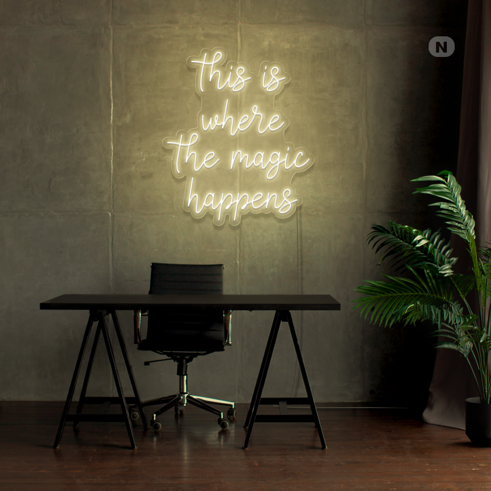 Neonskilt Det er her magien sker