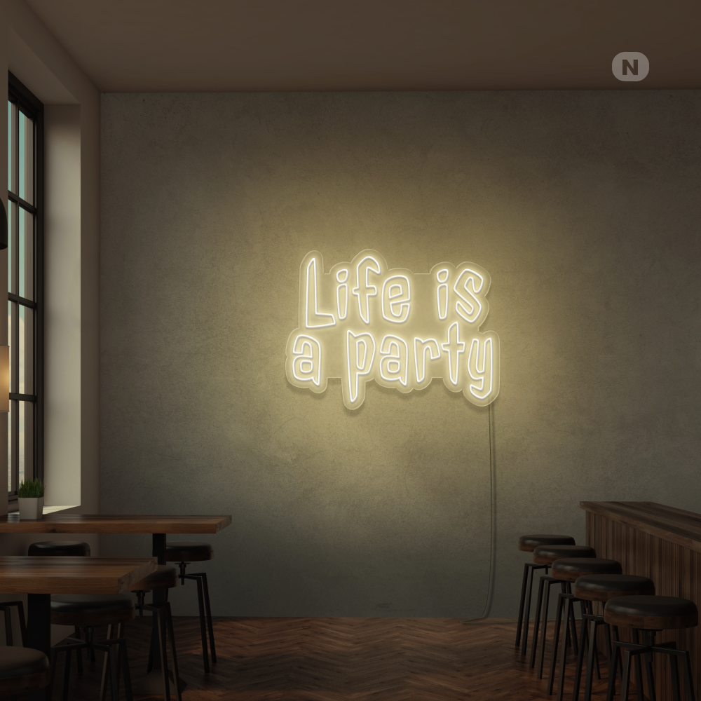 Neonskilt Livet er en fest