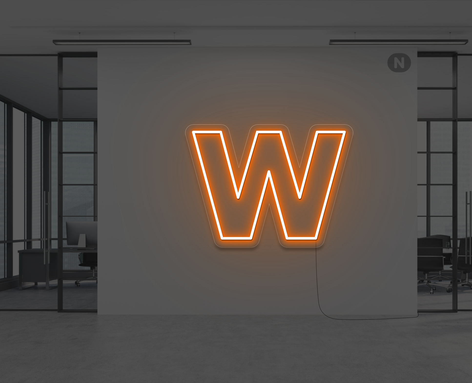neon-bogstav-w-orange