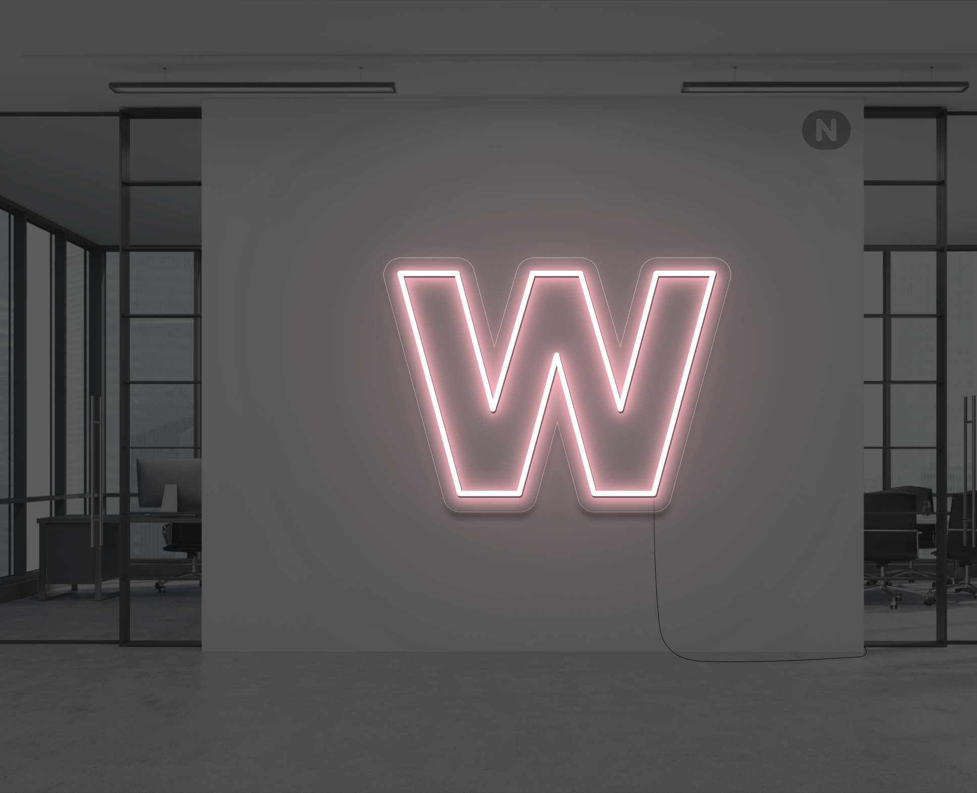 neon-bogstav-w-rosa