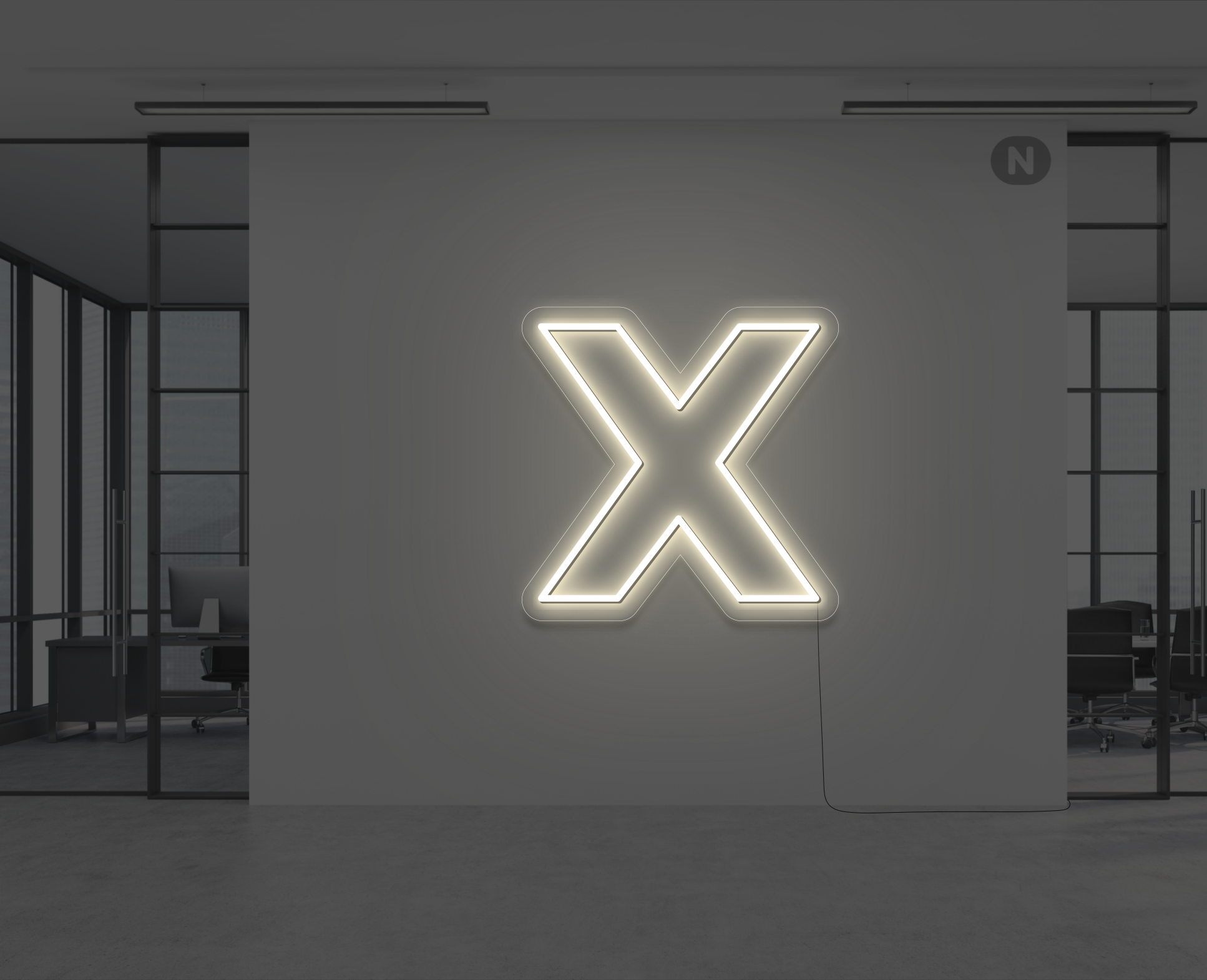 neon-bogstav-x-varm-hvid