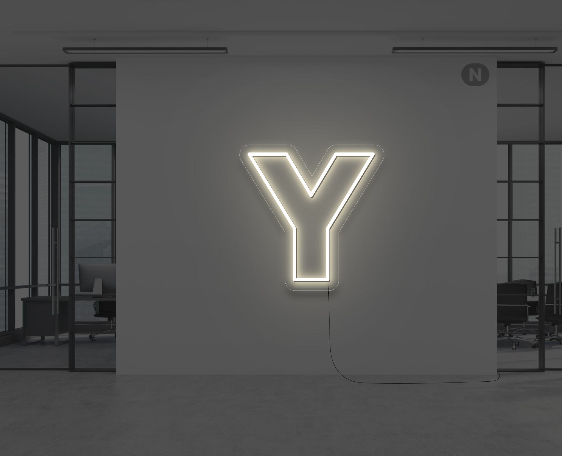 neon-bogstav-y-varm-hvid