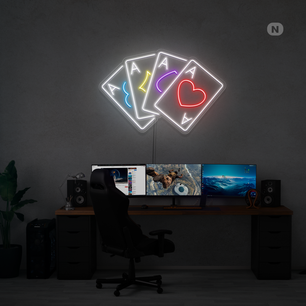 Neonskilt Spillekort