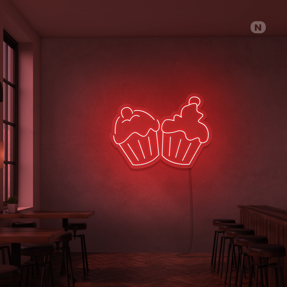 Neonskilt Cupcakes