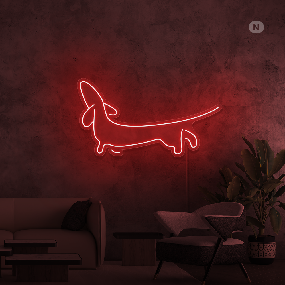 Neonskilt Gravhund