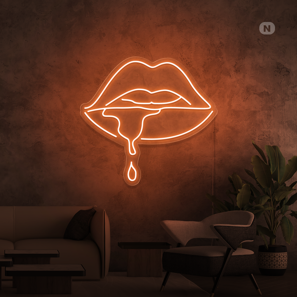 Neonskilt Kaustisk læbe