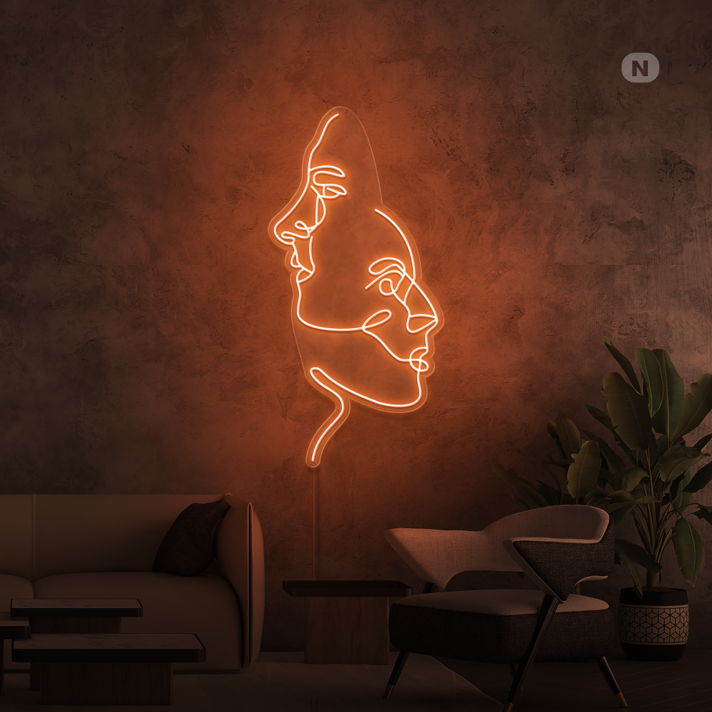 Neonskilt Ansigterne