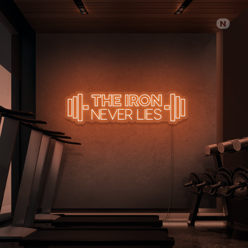 Neonskilt The iron never lies