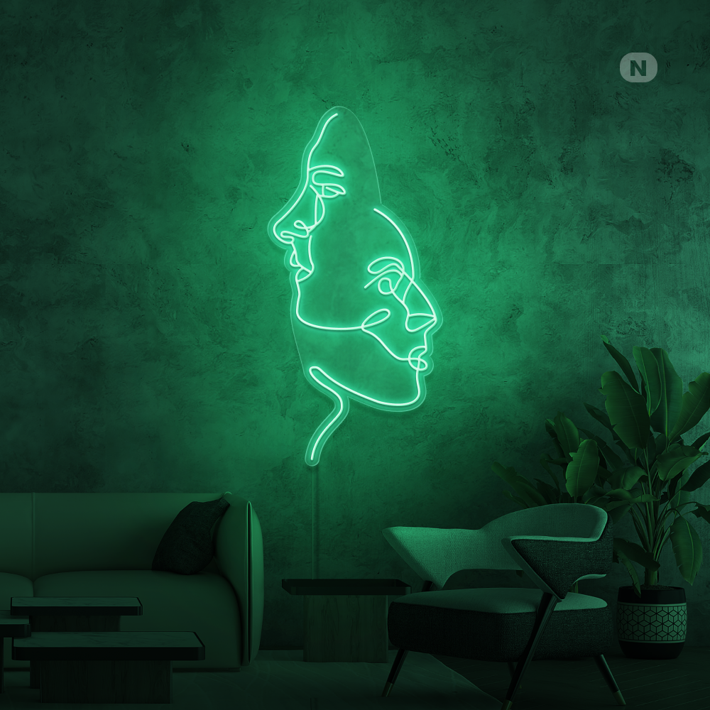 Neonskilt Ansigterne