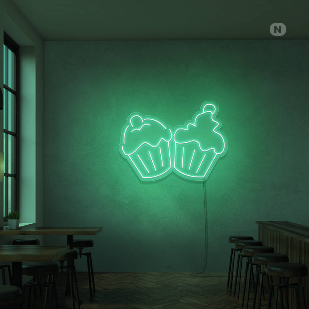 Neonskilt Cupcakes