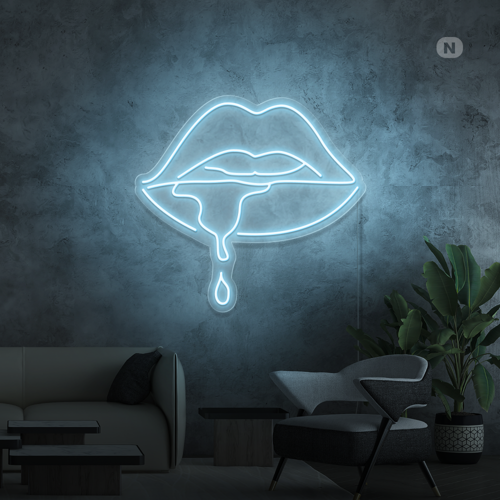 Neonskilt Kaustisk læbe