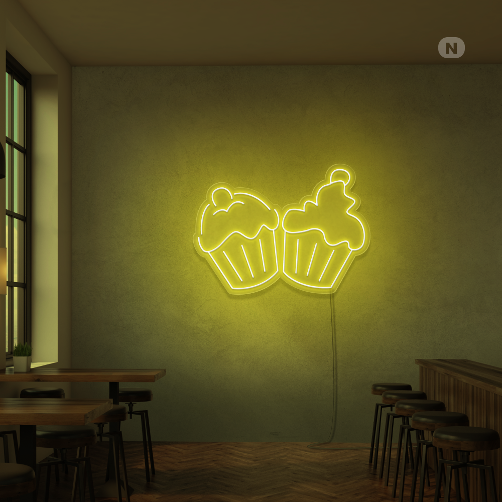 Neonskilt Cupcakes
